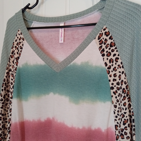 Watermelon leopard tye dye dolman loose top S - Picture 8 of 8